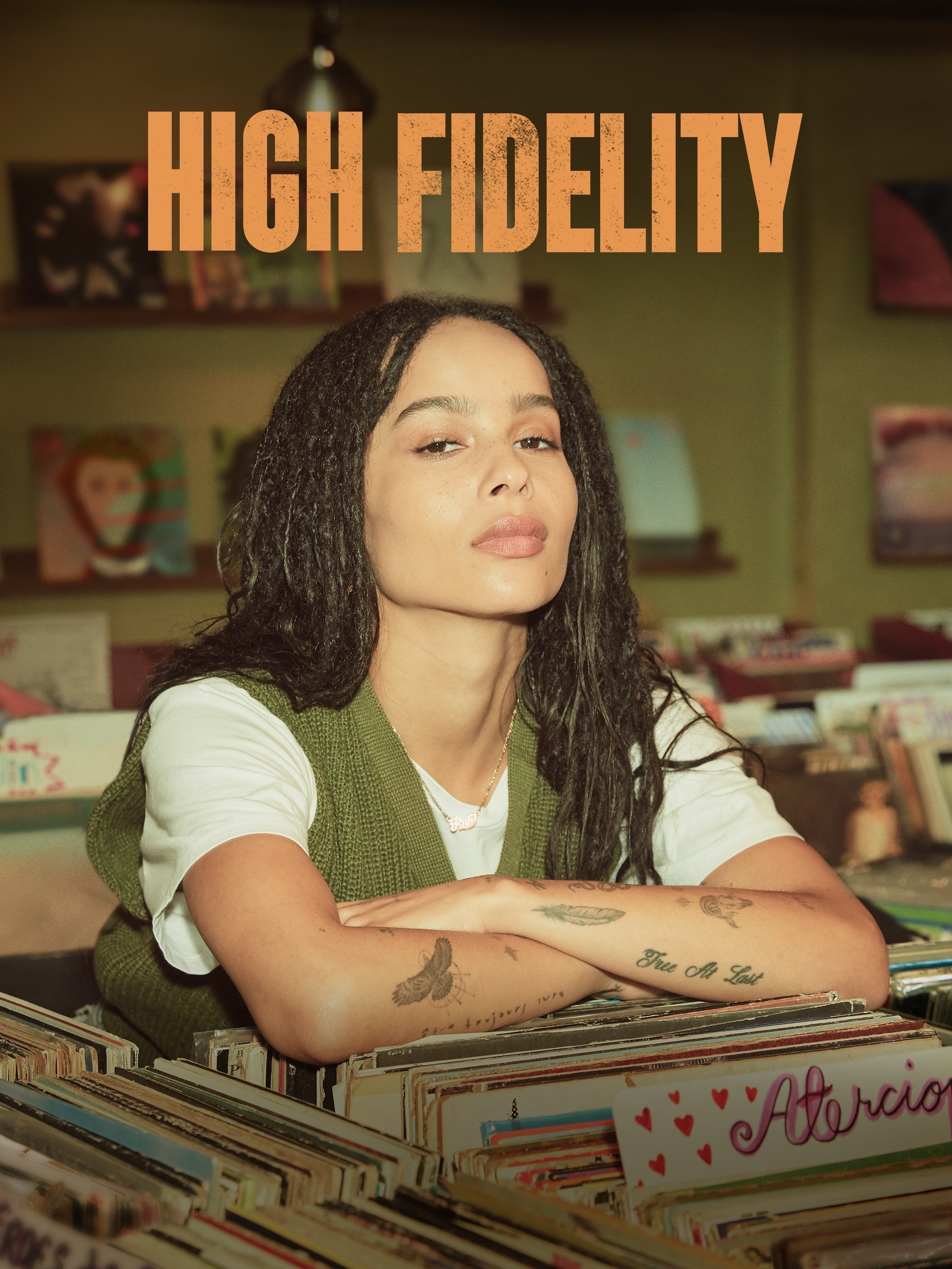 High Fidelity series poster: Zoë Kravitz among record-store bins.