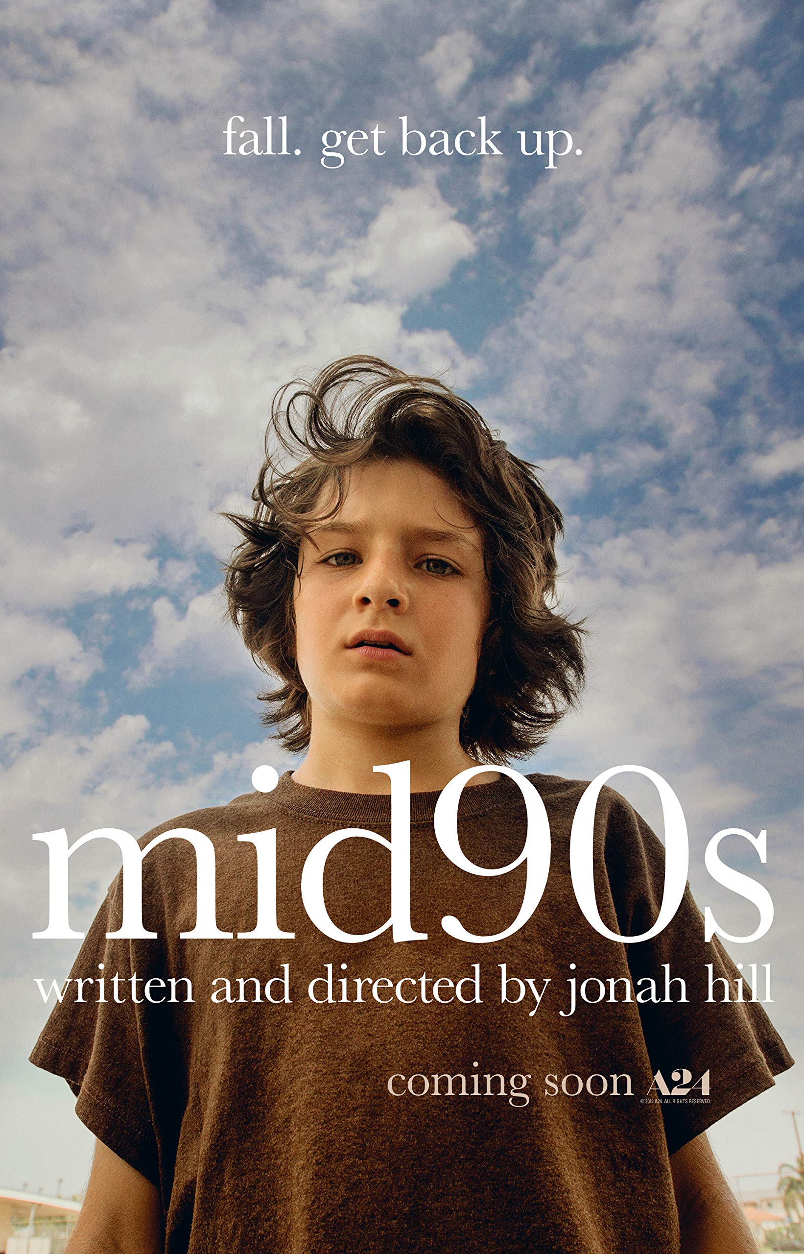 Mid90s film poster: a young skater beneath a California sky.